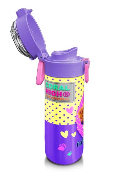 Coral High Kids Sarı Pembe Sevimli Köpek Desenli Pipetli ve Direkt İçim Çelik Termos 500 ml 31953 - 6