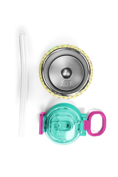 Coral High Kids Sarı Pembe Sevimli Köpek Desenli Pipetli ve Direkt İçim Çelik Termos 500 ml 31953 - 7