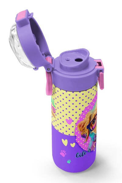 Coral High Kids Sarı Pembe Sevimli Köpek Desenli Pipetli ve Direkt İçim Çelik Termos 500 ml 31953 - 6