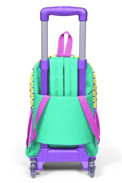 Coral High Kids Sarı Pembe Sevimli Köpek Desenli Üç Bölmeli Çekçekli Okul Sırt Çantası 23952 - 3