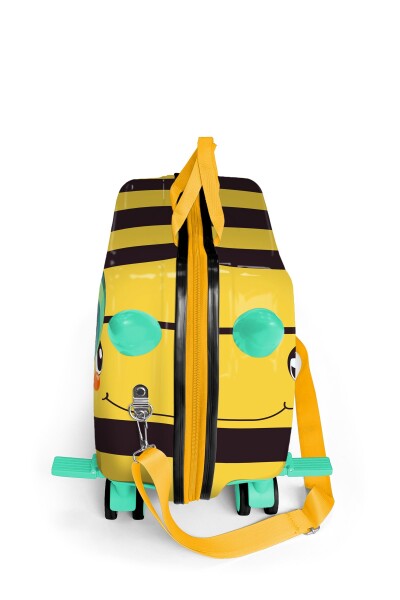 Coral High Kids Sarı Siyah Arı Desenli Otur-Çek Çocuk Valizi 16363 - 4