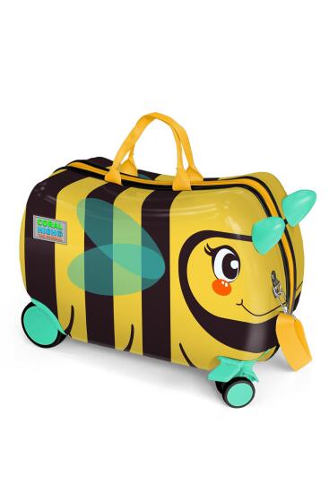 Coral High Kids Sarı Siyah Arı Desenli Otur-Çek Çocuk Valizi 16363 - Coral High KIDS