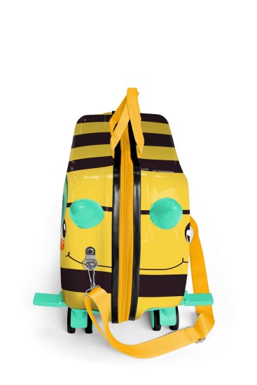 Coral High Kids Sarı Siyah Arı Desenli Otur-Çek Çocuk Valizi 16363 - 4