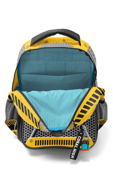 Coral High Kids Sarı Siyah Robot Desenli 3’lü Okul Çanta Seti SET0114424 - 3