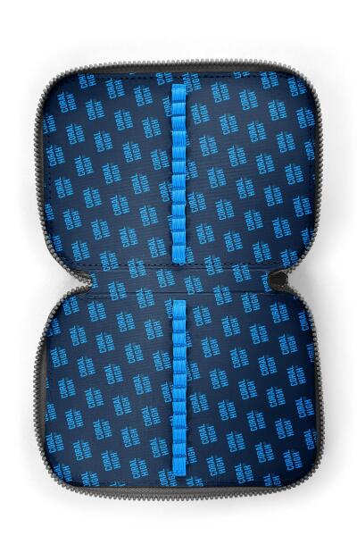 Coral High Kids Sarı Siyah Robot Desenli Çift Katlı kalem Çanta 11156 - 7