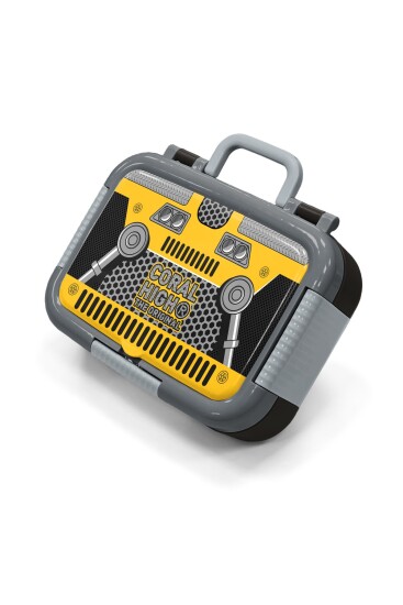 Coral High Kids Sarı Siyah Robot Desenli Paslanmaz Çelik Beslenme Kabı 39302 - Coral High