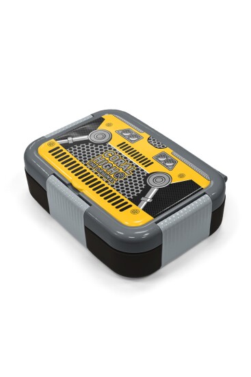 Coral High Kids Sarı Siyah Robot Desenli Paslanmaz Çelik Beslenme Kabı 39302 - 2