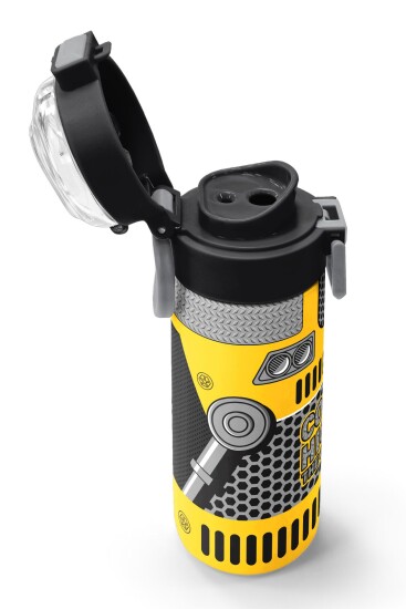 Coral High Kids Sarı Siyah Robot Desenli Pipetli ve Direkt İçim Çelik Termos 500 ml 31862 - 6