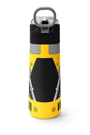 Coral High Kids Sarı Siyah Robot Desenli Pipetli ve Direkt İçim Çelik Termos 500 ml 31862 - 4