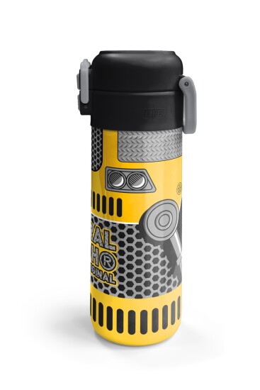 Coral High Kids Sarı Siyah Robot Desenli Pipetli ve Direkt İçim Çelik Termos 500 ml 31862 - 6