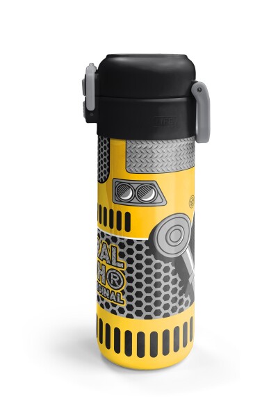 Coral High Kids Sarı Siyah Robot Desenli Pipetli ve Direkt İçim Çelik Termos 500 ml 31862 - 6