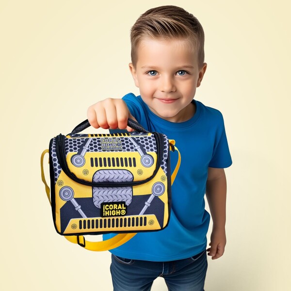 Coral High Kids Sarı Siyah Robot Desenli Thermo Beslenme Çantası 12785 - 4