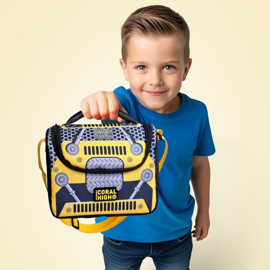 Coral High Kids Sarı Siyah Robot Desenli Thermo Beslenme Çantası 12785 - 4