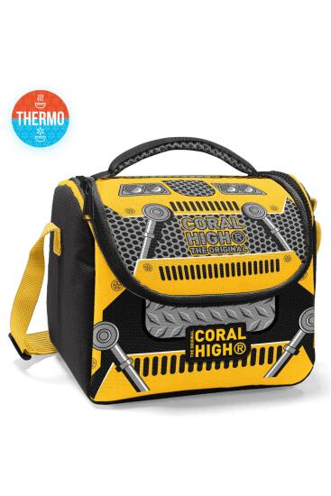 Coral High Kids Sarı Siyah Robot Desenli Thermo Beslenme Çantası 12785 - CORAL HIGH KIDS