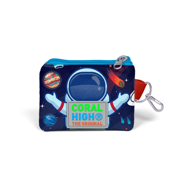 Coral High Kids Saks Mavi Astronot Desenli Bozuk Para Çantası 21824 - 2