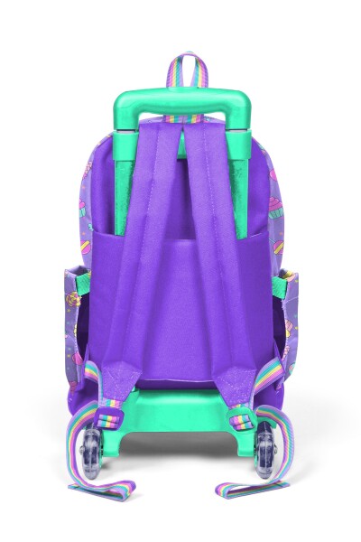 Coral High Kids Şeker Ayıcık Desenli Üç Bölmeli Çekçekli Okul Sırt Çantası 34005 - 4
