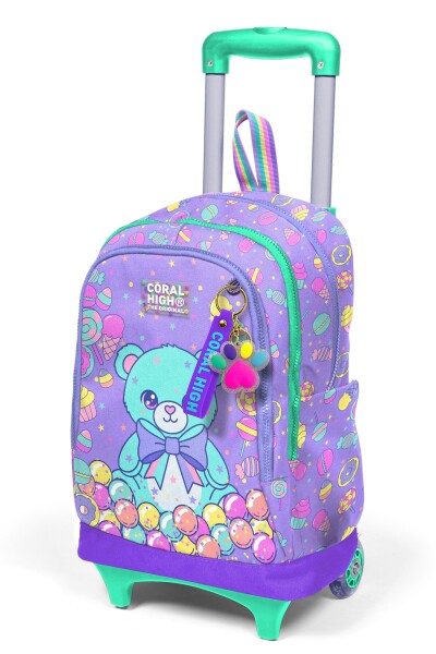 Coral High Kids Şeker Ayıcık Desenli Üç Bölmeli Çekçekli Okul Sırt Çantası 34005 - 6