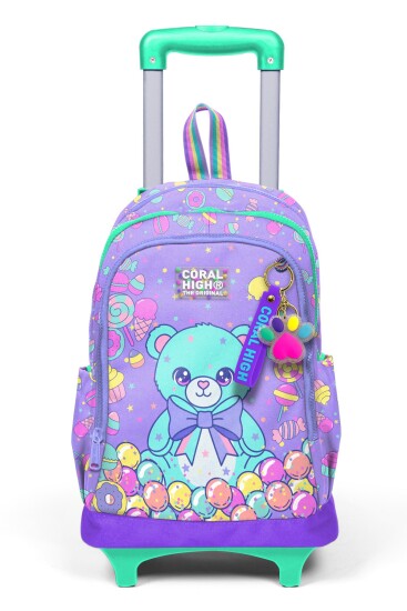 Coral High Kids Şeker Ayıcık Desenli Üç Bölmeli Çekçekli Okul Sırt Çantası 34005 - 8