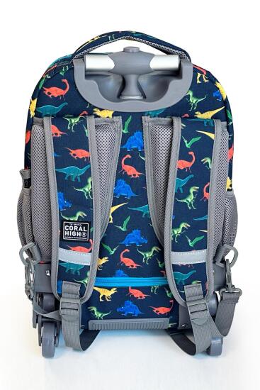 Coral High Kids Dinozor Desenli, Lacivert Renkli, İki Kademeli Çekçekli, Sırt Ve Okul Çantası 24024 - 5