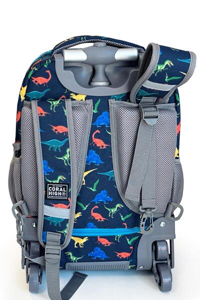 Coral High Kids Dinozor Desenli, Lacivert Renkli, İki Kademeli Çekçekli, Sırt Ve Okul Çantası 24024 - 7