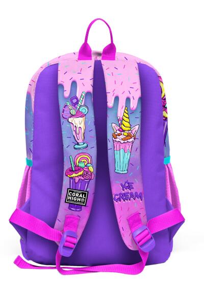 Coral High Kids Pembe Mor Milkshake Dondurma Desenli Okul Sırt Çantası 23749 - 4