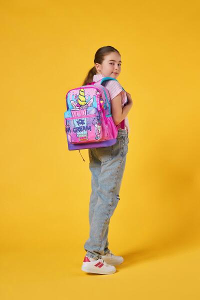Coral High Kids Pembe Mor Milkshake Dondurma Desenli Okul Sırt Çantası 23749 - 2