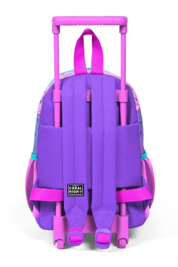 Minik Yuva Çekçekli Sırt Çantası Pembe Mor Milkshake Dondurma Desenli İki Bölmeli 24049 - 4