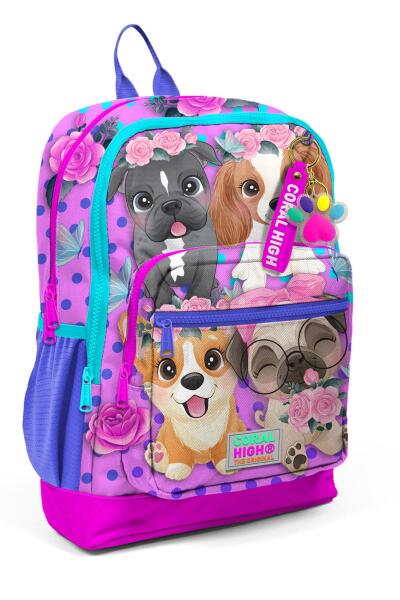 Coral High Kids Pembe Köpek Desenli Okul Sırt Çantası 23750 - 1