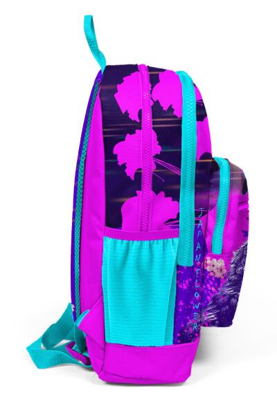 Coral High Kids Mor Pembe Anime Kedi Desenli Okul Sırt Çantası 23753 - 6