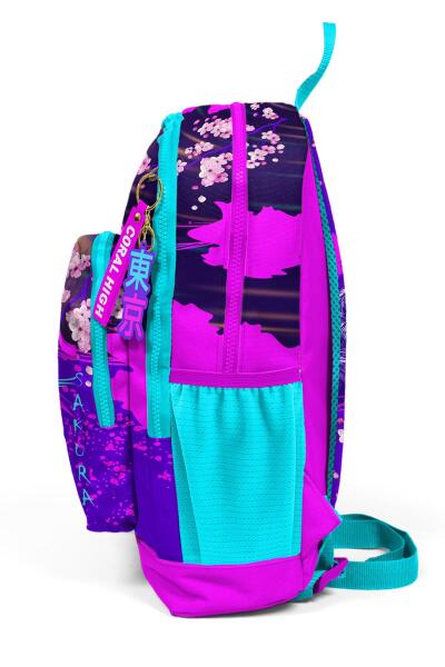 Coral High Kids Mor Pembe Anime Kedi Desenli Okul Sırt Çantası 23753 - 9