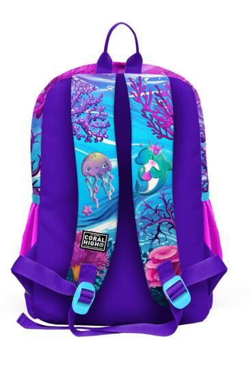 Coral High Kids Pembe Mor Kaplumbağa Desenli Okul Sırt Çantası 23756 - 3