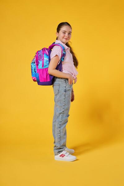 Coral High Kids Pembe Mor Kaplumbağa Desenli Okul Sırt Çantası 23756 - 10