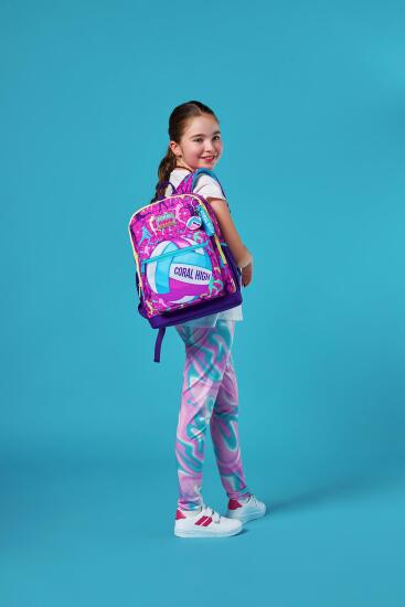 Coral High Kids Pembe Mor Voleybol Desenli Okul Sırt Çantası 23761 - 2