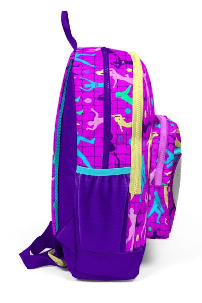 Coral High Kids Pembe Mor Voleybol Desenli Okul Sırt Çantası 23761 - 6