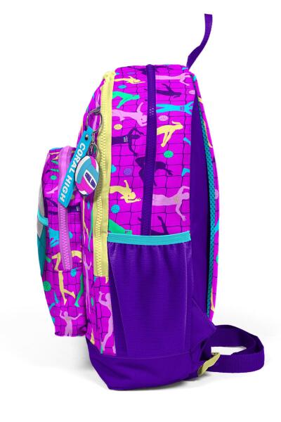 Coral High Kids Pembe Mor Voleybol Desenli Okul Sırt Çantası 23761 - 9