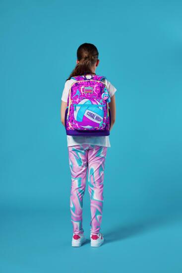 Coral High Kids Pembe Mor Voleybol Desenli Okul Sırt Çantası 23761 - 10