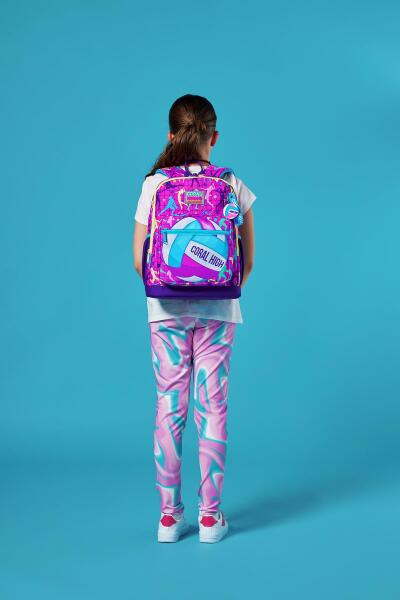 Coral High Kids Pembe Mor Voleybol Desenli Okul Sırt Çantası 23761 - 10