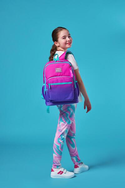 Coral High Kids Pembe Mor Renk Geçişli Okul Sırt Çantası 23762 - 2