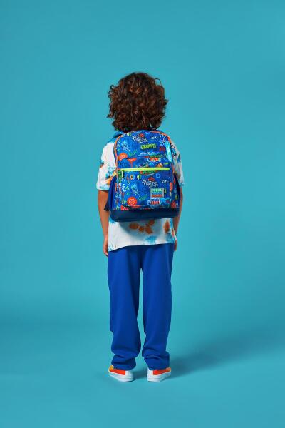 Coral High Kids Saks Grafiti Desenli Okul Sırt Çantası 23767 - 7