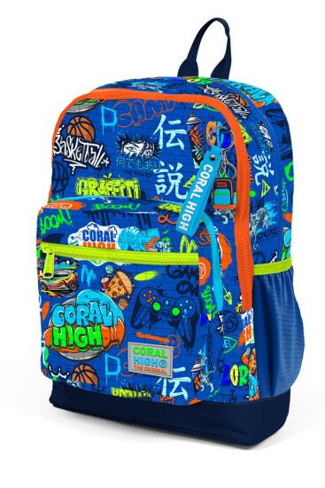 Coral High Kids Saks Grafiti Desenli Okul Sırt Çantası 23767 - 8