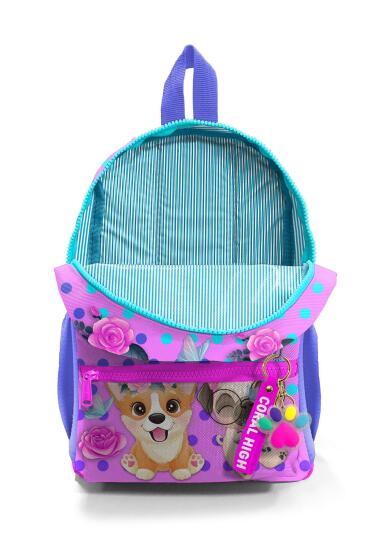 Minik Yuva Sırt Çantası Pembe Köpek Desenli İki Bölmeli 23550 - 4