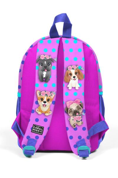 Minik Yuva Sırt Çantası Pembe Köpek Desenli İki Bölmeli 23550 - 3