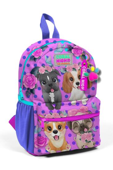 Minik Yuva Sırt Çantası Pembe Köpek Desenli İki Bölmeli 23550 