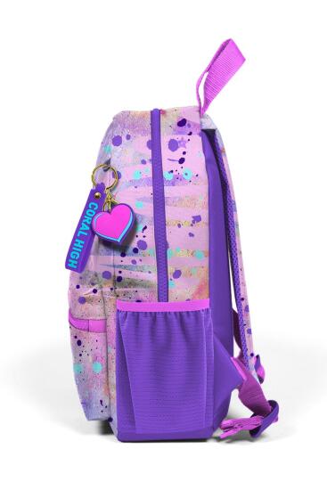 Minik Yuva Sırt Çantası Pembe Mor Fashion Girl Desenli İki Bölmeli 23555 - 6