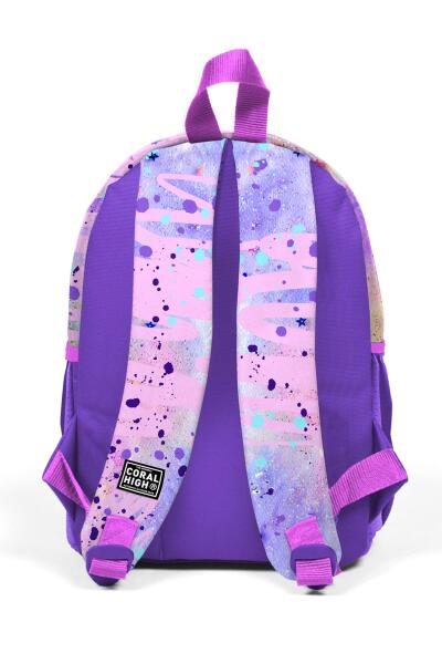 Minik Yuva Sırt Çantası Pembe Mor Fashion Girl Desenli İki Bölmeli 23555 - 3