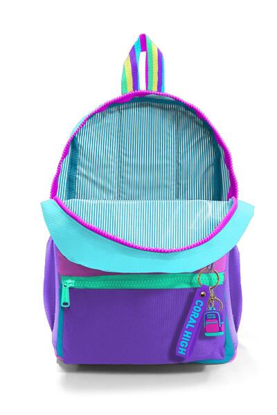 Minik Yuva Sırt Çantası Pembe Pastel Renkli İki Bölmeli 23559 - 4