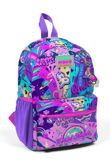 Minik Yuva Sırt Çantası Grafiti Desenli İki Bölmeli 23560 - Coral High KIDS
