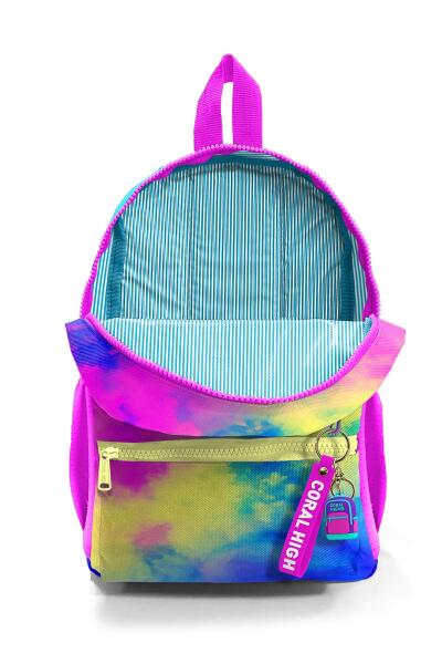 Minik Yuva Sırt Çantası Renkli Batik Desenli İki Bölmeli 23557 - 4