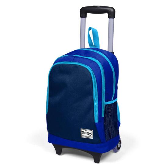 Coral High Kids Lacivert ve Mavi Üç Bölmeli Çekçekli Okul Sırt Çantası 23124 - 3