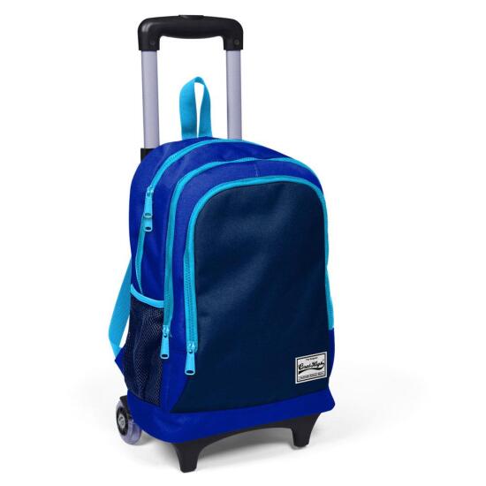 Coral High Kids Lacivert ve Mavi Üç Bölmeli Çekçekli Okul Sırt Çantası 23124 - 1